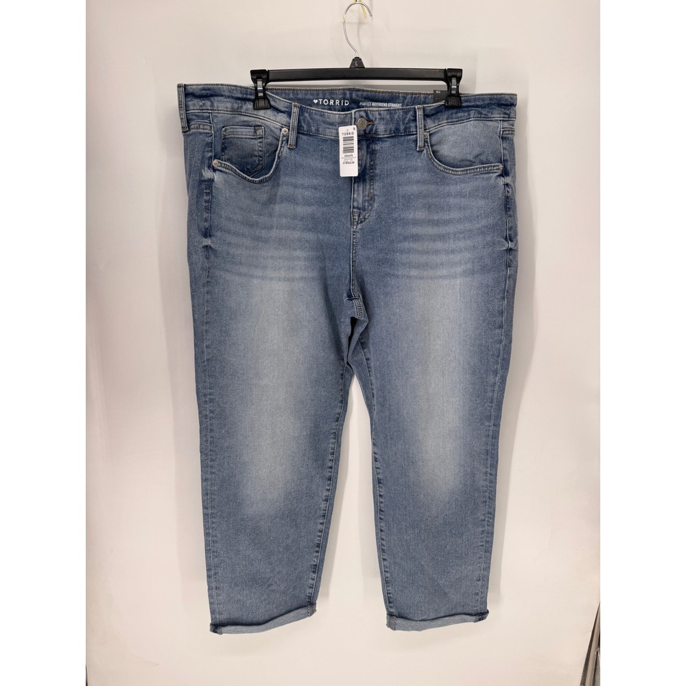 Torrid Jeans Women 22 Blue NWT Perfect Boyfriend Straight Mid Rise Indiana Dunes